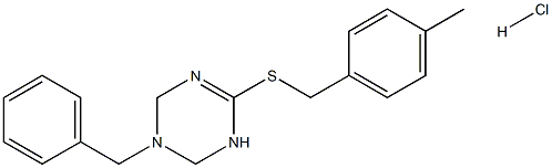 3-benzyl-6-[(4-methylbenzyl)thio]-1,2,3,4-tetrahydro-1,3,5-triazine hydrochloride Struktur