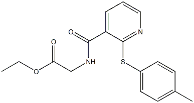 ethyl 2-[({2-[(4-methylphenyl)thio]-3-pyridyl}carbonyl)amino]acetate Struktur