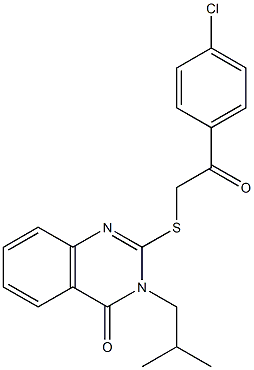 2-{[2-(4-chlorophenyl)-2-oxoethyl]thio}-3-isobutyl-3,4-dihydroquinazolin-4-one Struktur