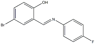 4-bromo-2-{[(4-fluorophenyl)imino]methyl}phenol Struktur