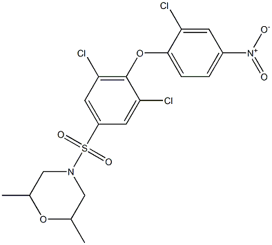 4-{[3,5-dichloro-4-(2-chloro-4-nitrophenoxy)phenyl]sulfonyl}-2,6-dimethylmorpholine Struktur