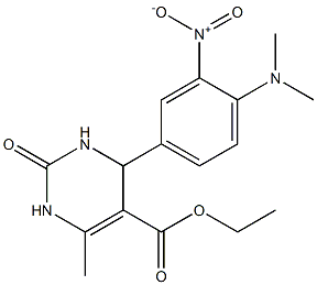 ethyl 4-[4-(dimethylamino)-3-nitrophenyl]-6-methyl-2-oxo-1,2,3,4-tetrahydropyrimidine-5-carboxylate Struktur