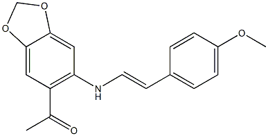 1-(6-{[(E)-2-(4-methoxyphenyl)ethenyl]amino}-1,3-benzodioxol-5-yl)-1-ethanone Struktur