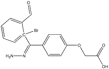 2-{4-[2-(2-bromobenzoyl)carbohydrazonoyl]phenoxy}acetic acid Struktur