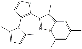 2-[3-(2,5-dimethyl-1H-pyrrol-1-yl)-2-thienyl]-3,5,7-trimethylpyrazolo[1,5-a]pyrimidine Struktur