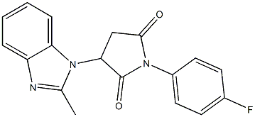 1-(4-fluorophenyl)-3-(2-methyl-1H-benzo[d]imidazol-1-yl)pyrrolidine-2,5-dione Struktur