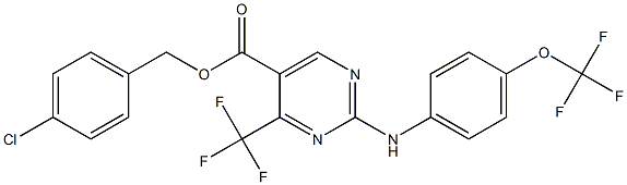 4-chlorobenzyl 2-[4-(trifluoromethoxy)anilino]-4-(trifluoromethyl)pyrimidine-5-carboxylate Struktur