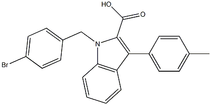 1-(4-bromobenzyl)-3-(4-methylphenyl)-1H-indole-2-carboxylic acid Struktur