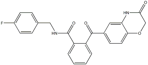 N-(4-fluorobenzyl)-2-[(3-oxo-3,4-dihydro-2H-1,4-benzoxazin-6-yl)carbonyl]benzenecarboxamide Struktur