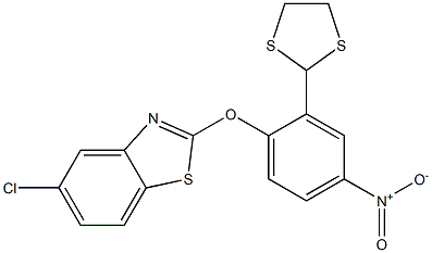 5-chloro-2-[2-(1,3-dithiolan-2-yl)-4-nitrophenoxy]-1,3-benzothiazole Struktur