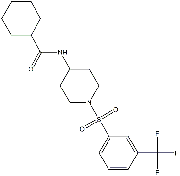 N-(1-{[3-(trifluoromethyl)phenyl]sulfonyl}piperidin-4-yl)cyclohexanecarboxamide Struktur