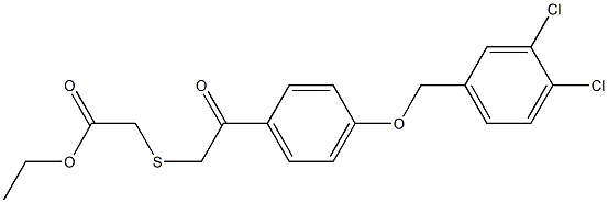 ethyl 2-[(2-{4-[(3,4-dichlorobenzyl)oxy]phenyl}-2-oxoethyl)thio]acetate Struktur