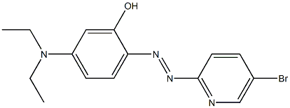 2-[2-(5-bromo-2-pyridyl)diaz-1-enyl]-5-(diethylamino)phenol Struktur