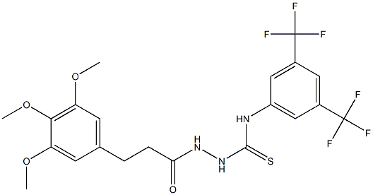 N1-[3,5-di(trifluoromethyl)phenyl]-2-[3-(3,4,5-trimethoxyphenyl)propanoyl]hydrazine-1-carbothioamide Struktur