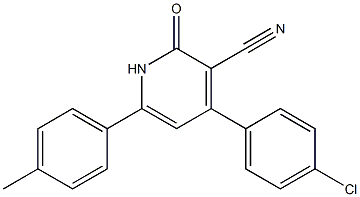 4-(4-chlorophenyl)-6-(4-methylphenyl)-2-oxo-1,2-dihydro-3-pyridinecarbonitrile Struktur