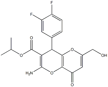 isopropyl 2-amino-4-(3,4-difluorophenyl)-6-(hydroxymethyl)-8-oxo-4,8-dihydropyrano[3,2-b]pyran-3-carboxylate Struktur