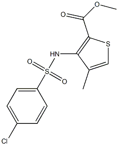 methyl 3-{[(4-chlorophenyl)sulfonyl]amino}-4-methylthiophene-2-carboxylate Struktur