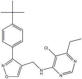 N-({3-[4-(tert-butyl)phenyl]-4-isoxazolyl}methyl)-5-chloro-6-ethyl-4-pyrimidinamine Struktur