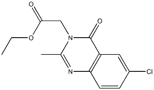 ethyl 2-[6-chloro-2-methyl-4-oxo-3(4H)-quinazolinyl]acetate Struktur