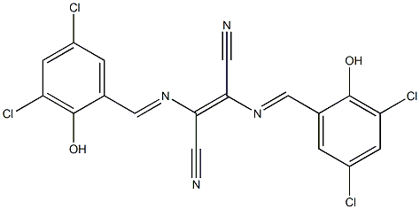 2,3-di[(3,5-dichloro-2-hydroxybenzylidene)amino]but-2-enedinitrile Struktur