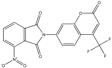 4-nitro-2-[2-oxo-4-(trifluoromethyl)-2H-chromen-7-yl]isoindoline-1,3-dione Struktur