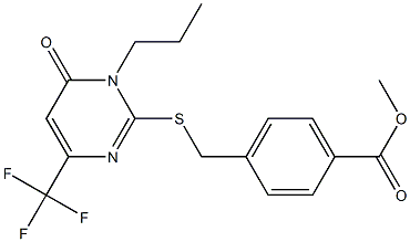 methyl 4-({[6-oxo-1-propyl-4-(trifluoromethyl)-1,6-dihydro-2-pyrimidinyl]sulfanyl}methyl)benzenecarboxylate Struktur