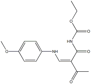 ethyl N-[(Z)-2-acetyl-3-(4-methoxyanilino)-2-propenoyl]carbamate Struktur