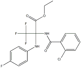 ethyl 2-[(2-chlorobenzoyl)amino]-3,3,3-trifluoro-2-(4-fluoroanilino)propanoate Struktur