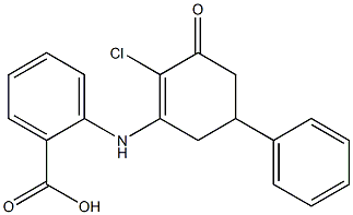 2-[(2-chloro-3-oxo-5-phenyl-1-cyclohexenyl)amino]benzenecarboxylic acid Struktur