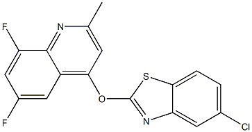 5-chloro-2-[(6,8-difluoro-2-methyl-4-quinolyl)oxy]-1,3-benzothiazole Struktur