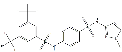 N-(4-{[(1-methyl-1H-pyrazol-3-yl)amino]sulfonyl}phenyl)-3,5-bis(trifluoromethyl)benzenesulfonamide Struktur