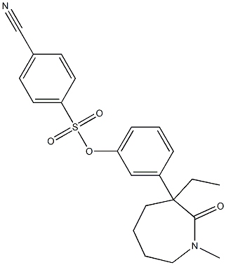 3-(3-ethyl-1-methyl-2-oxoazepan-3-yl)phenyl 4-cyanobenzene-1-sulfonate Struktur