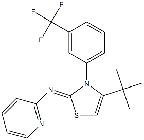 N2-{4-(tert-butyl)-3-[3-(trifluoromethyl)phenyl]-2,3-dihydro-1,3-thiazol-2-yliden}pyridin-2-amine Struktur