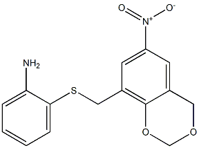 2-{[(6-nitro-4H-1,3-benzodioxin-8-yl)methyl]sulfanyl}aniline Struktur