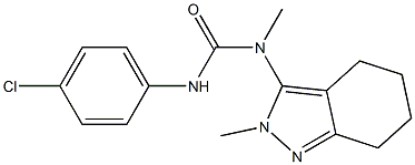 N'-(4-chlorophenyl)-N-methyl-N-(2-methyl-4,5,6,7-tetrahydro-2H-indazol-3-yl)urea Struktur