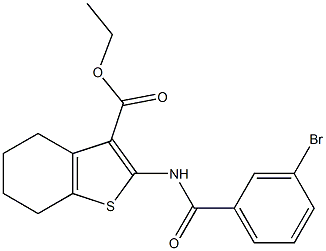 ethyl 2-[(3-bromobenzoyl)amino]-4,5,6,7-tetrahydro-1-benzothiophene-3-carboxylate Struktur