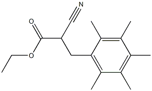 ethyl 2-cyano-3-(2,3,4,5,6-pentamethylphenyl)propanoate Struktur