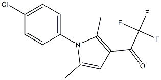 1-[1-(4-chlorophenyl)-2,5-dimethyl-1H-pyrrol-3-yl]-2,2,2-trifluoro-1-ethanone Struktur