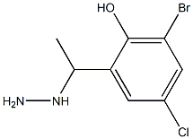 1-(1-(3-bromo-5-chloro-2-hydroxyphenyl)ethyl)hydrazine Struktur