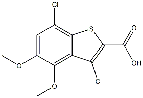 3,7-dichloro-4,5-dimethoxybenzo[b]thiophene-2-carboxylic acid Struktur