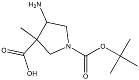 4-Amino-pyrrolidine-1,3-dicarboxylic acid 1-tert-butyl ester 3-methyl ester Struktur