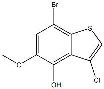 7-bromo-3-chloro-5-methoxybenzo[b]thiophen-4-ol Struktur