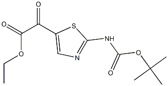 ethyl 2-(2-(tert-butoxycarbonylamino)thiazol-5-yl)-2-oxoacetate Struktur