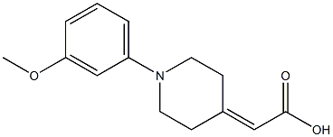 2-(1-(3-methoxyphenyl)piperidin-4-ylidene)acetic acid Struktur