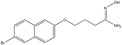 (1Z)-4-[(6-bromo-2-naphthyl)oxy]-N'-hydroxybutanimidamide Struktur