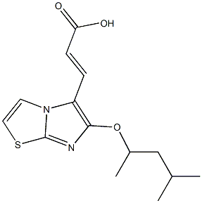 (2E)-3-[6-(1,3-dimethylbutoxy)imidazo[2,1-b][1,3]thiazol-5-yl]acrylic acid Struktur