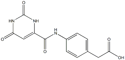 (4-{[(2,6-dioxo-1,2,3,6-tetrahydropyrimidin-4-yl)carbonyl]amino}phenyl)acetic acid Struktur