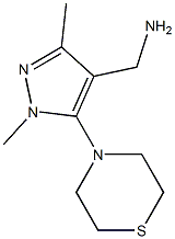 [1,3-dimethyl-5-(thiomorpholin-4-yl)-1H-pyrazol-4-yl]methanamine Struktur