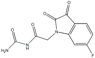 [2-(6-fluoro-2,3-dioxo-2,3-dihydro-1H-indol-1-yl)acetyl]urea Struktur