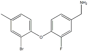 [4-(2-bromo-4-methylphenoxy)-3-fluorophenyl]methanamine Struktur